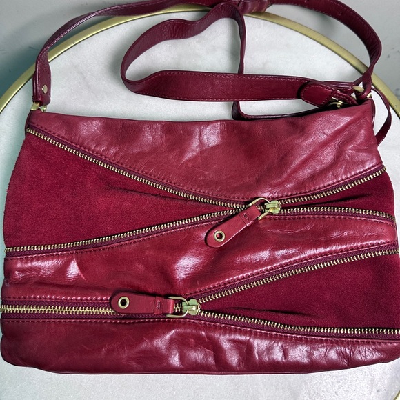 Cole Haan Vintage/Retro Red Crossbody/Shoulder Zig Zag Zipper Purse/Handbag - Picture 7 of 7